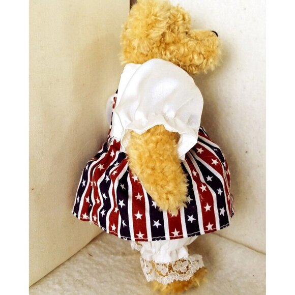 Unipak Ivory Teddy Bear 8.5" Plush 4th of July striped red white blue - Picture 4 of 11